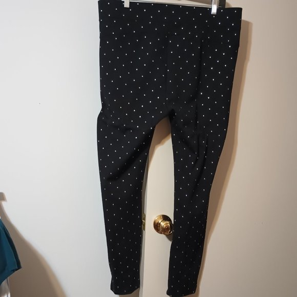 EUC~ Philosophy Woman Republic Clothing Black Pants with Silver Dots (1X) - Picture 3 of 4